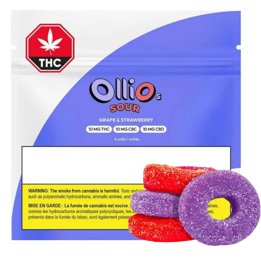Product image Sour Grape & Strawberry THC/CBN/CBD  4 Pack 1