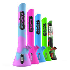 Piece Maker 21.5' Silicone Beaker w/ Mushroom TEK Kahuna  GlowintheDark Miss Pinky